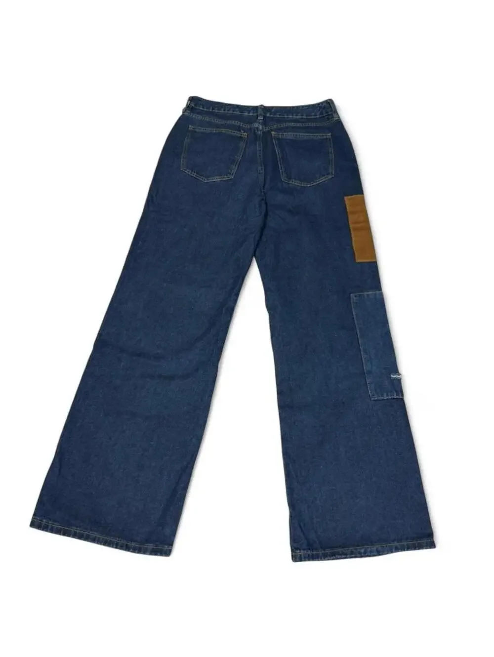 patchwork denim jean with paisley print and corduroy patches - Picture 4 of 6